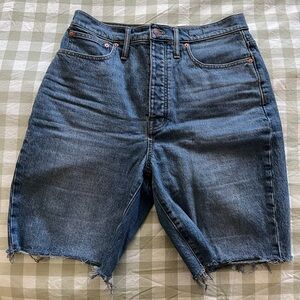 Madewell High Rise Long Denim Shorts